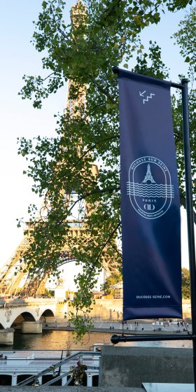 Flag "Ducasse sur Seine" Quai Debilly Paris